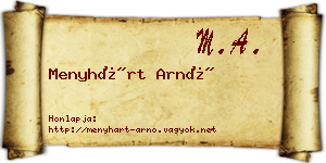 Menyhárt Arnó névjegykártya